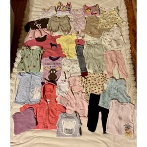Lot / Bundle Of Baby Girl Cute Clothes Size NB-12MO Carters Boho Chic Princess